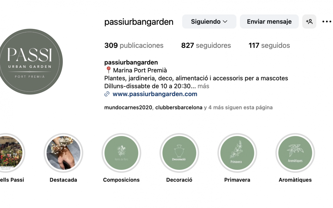 Segueix-nos a Instagram: Passi Urban Garden, la floristeria i garden de referència al Maresme